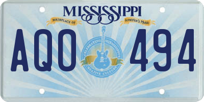 MS license plate AQO494