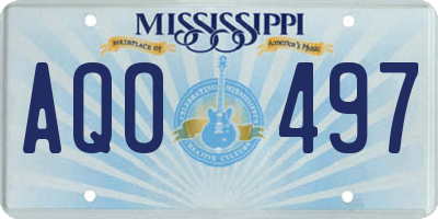 MS license plate AQO497