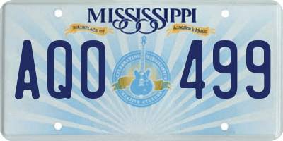 MS license plate AQO499
