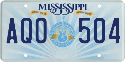MS license plate AQO504