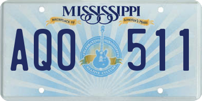 MS license plate AQO511