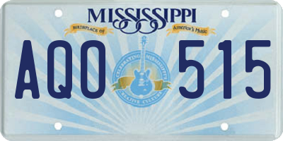 MS license plate AQO515
