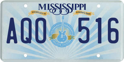 MS license plate AQO516