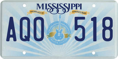 MS license plate AQO518