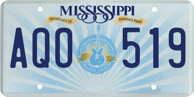 MS license plate AQO519