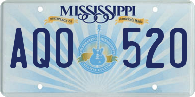MS license plate AQO520