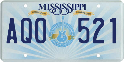 MS license plate AQO521