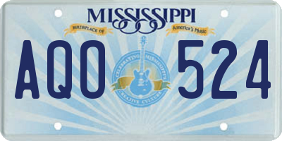 MS license plate AQO524