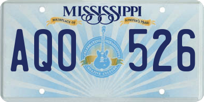 MS license plate AQO526
