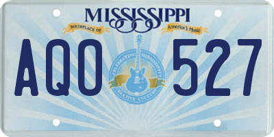 MS license plate AQO527