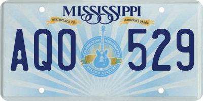 MS license plate AQO529