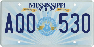 MS license plate AQO530