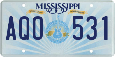 MS license plate AQO531