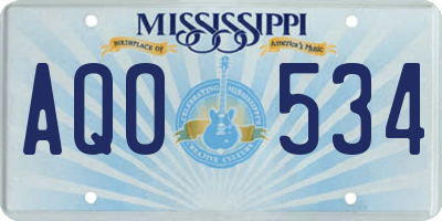 MS license plate AQO534