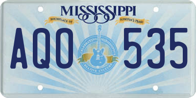 MS license plate AQO535
