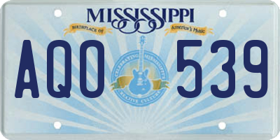 MS license plate AQO539
