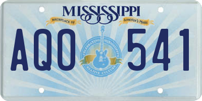 MS license plate AQO541
