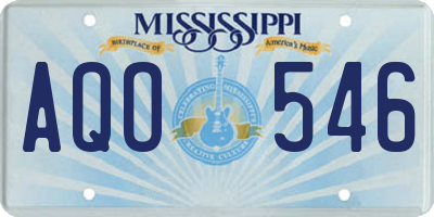 MS license plate AQO546