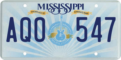 MS license plate AQO547