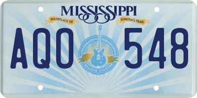 MS license plate AQO548