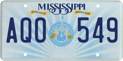 MS license plate AQO549