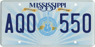 MS license plate AQO550