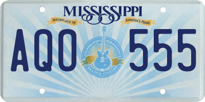 MS license plate AQO555