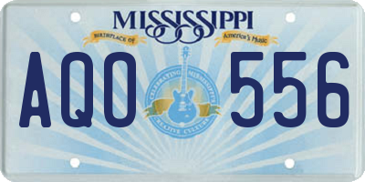 MS license plate AQO556