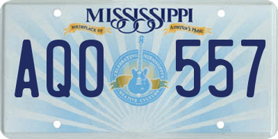 MS license plate AQO557