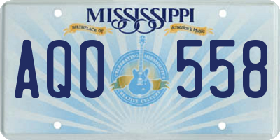 MS license plate AQO558