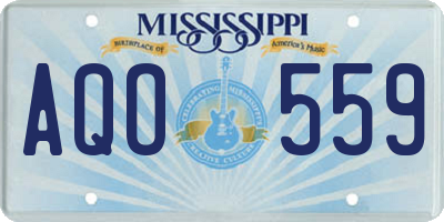 MS license plate AQO559