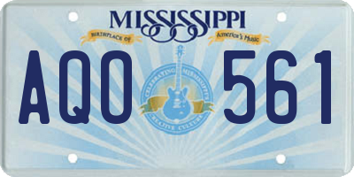 MS license plate AQO561