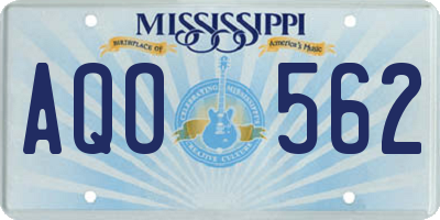 MS license plate AQO562