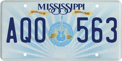MS license plate AQO563