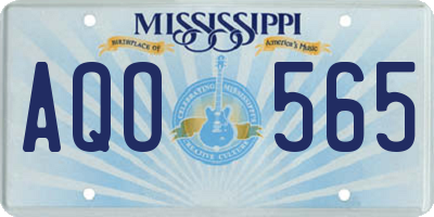 MS license plate AQO565