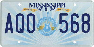 MS license plate AQO568