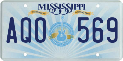 MS license plate AQO569