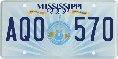 MS license plate AQO570
