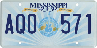MS license plate AQO571