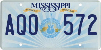MS license plate AQO572