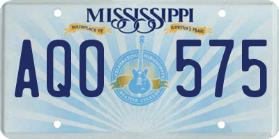 MS license plate AQO575