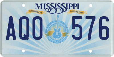 MS license plate AQO576