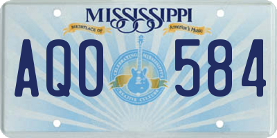 MS license plate AQO584