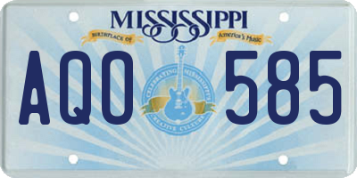 MS license plate AQO585
