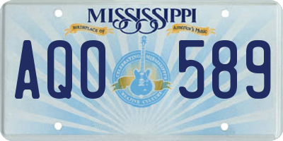 MS license plate AQO589