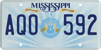 MS license plate AQO592