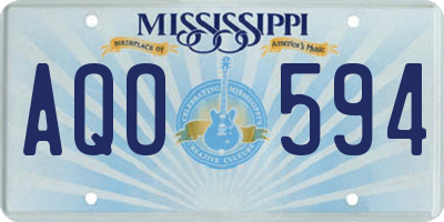 MS license plate AQO594