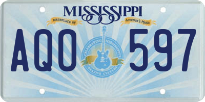 MS license plate AQO597