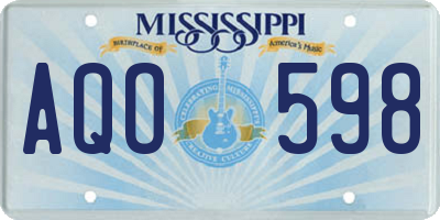 MS license plate AQO598