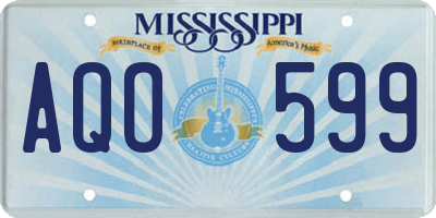 MS license plate AQO599